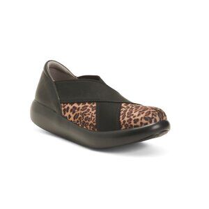 ALEGRIA Leopard Evie Comfort Wedges
